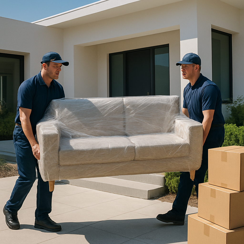 Movers carefully relocating household furniture in Doha